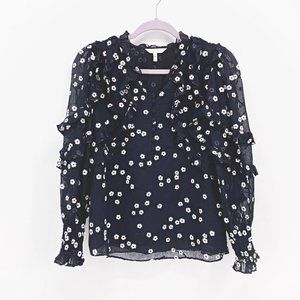 Rebecca Taylor Alessandra Embroidered Ruffle Top